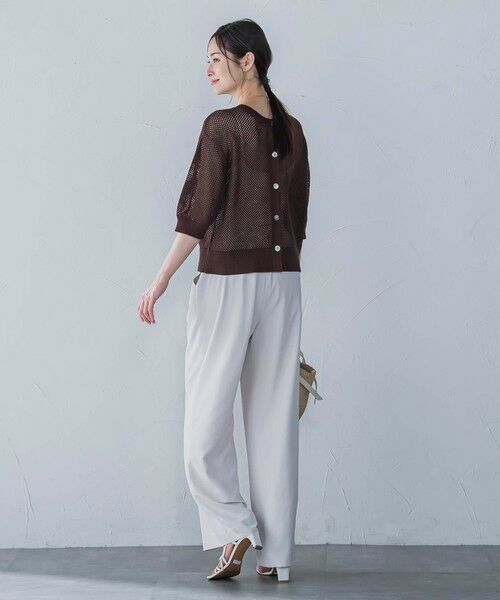 LAUTREAMONT / ロートレアモン カーディガン・ボレロ | ドライタッチメッシュ5分袖ニット≪手洗い可能≫ | 詳細24