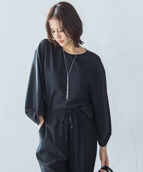 LAUTREAMONT/ロートレアモン キレイ×リラックス アムンゼンブラウス≪手洗い可能≫ ブラック 9号 LAUTREAMONT/ロートレアモン キレイ×リラックス アムンゼンブラウス≪手洗い可能≫ ブラック 9号