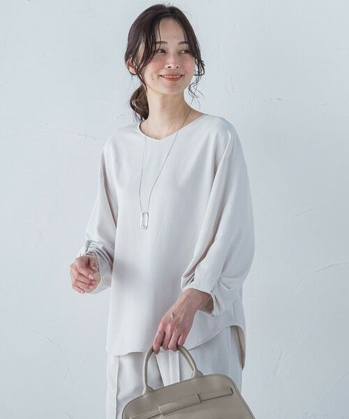 LAUTREAMONT/ロートレアモン キレイ×リラックス アムンゼンブラウス≪手洗い可能≫ ベージュ 9号 LAUTREAMONT/ロートレアモン キレイ×リラックス アムンゼンブラウス≪手洗い可能≫ ベージュ 9号