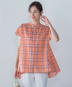 【極美品】LAUTREAMONTロートレアモン シアーリネン半袖ブラウス 極美品】LAUTREAMONTロートレアモン シアーリネン半袖ブラウス