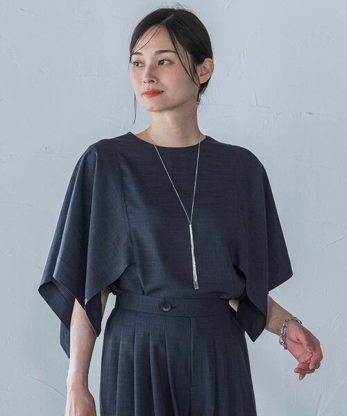 LAUTREAMONT/ロートレアモン ハンカチーフスリーブブラウス≪セットアップ対応/洗濯機で洗える≫ チャコールグレー 9号 LAUTREAMONT/ロートレアモン ハンカチーフスリーブブラウス≪セットアップ対応/洗濯機で洗える≫ チャコールグレー 9号