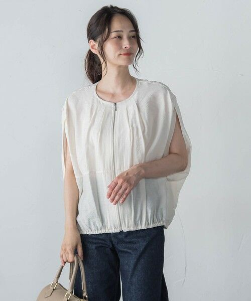 LAUTREAMONT/ロートレアモン 【WEB限定】スリットスリーブノーカラーブルゾン&#8810;手洗い可能&#8811; ホワイト 9号