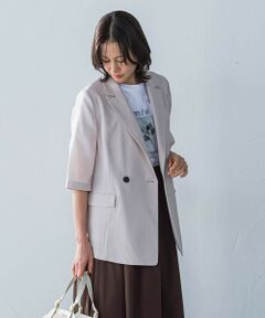 LAUTREAMONT / ロートレアモン テーラードジャケット | ハーフスリーブストレッチジャケット≪手洗い可能≫