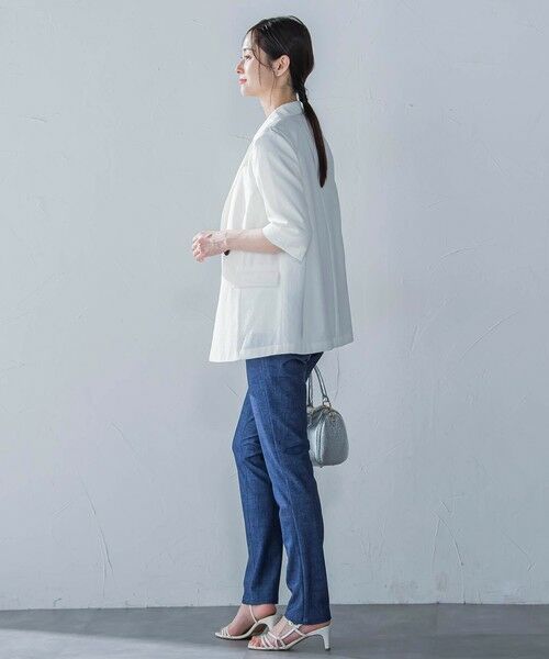 LAUTREAMONT / ロートレアモン テーラードジャケット | ハーフスリーブストレッチジャケット≪手洗い可能≫ | 詳細4