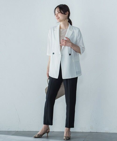 LAUTREAMONT / ロートレアモン テーラードジャケット | ハーフスリーブストレッチジャケット≪手洗い可能≫ | 詳細6