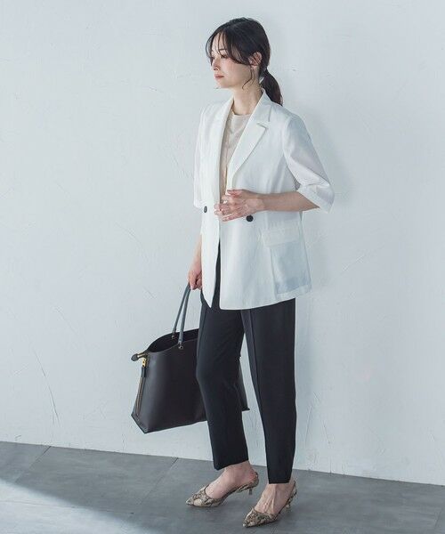 LAUTREAMONT / ロートレアモン テーラードジャケット | ハーフスリーブストレッチジャケット≪手洗い可能≫ | 詳細7