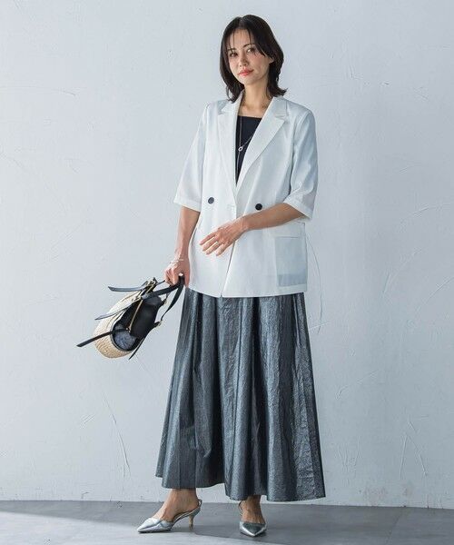 LAUTREAMONT / ロートレアモン テーラードジャケット | ハーフスリーブストレッチジャケット≪手洗い可能≫ | 詳細2