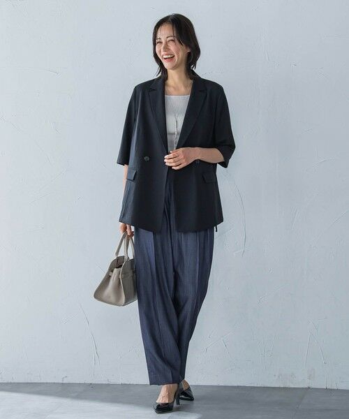 LAUTREAMONT / ロートレアモン テーラードジャケット | ハーフスリーブストレッチジャケット≪手洗い可能≫ | 詳細8