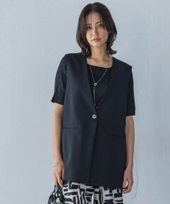 LAUTREAMONT / ロートレアモン テーラードジャケット | Vカラーリネンライクジレ≪洗濯機で洗える≫