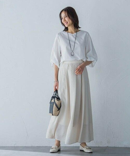 LAUTREAMONT / ロートレアモン カットソー | フォルムスリーブVネックカットソー≪洗濯機で洗える≫ | 詳細1