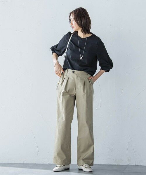 LAUTREAMONT / ロートレアモン カットソー | フォルムスリーブVネックカットソー≪洗濯機で洗える≫ | 詳細4