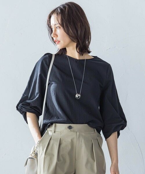 LAUTREAMONT / ロートレアモン カットソー | フォルムスリーブVネックカットソー≪洗濯機で洗える≫ | 詳細6