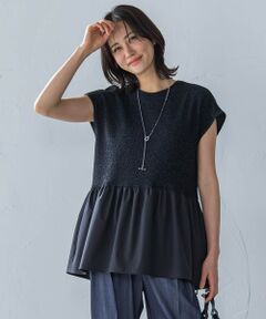 LAUTREAMONT / ロートレアモン カットソー | ラメ×シャツレイヤード見えカットソー≪洗濯機で洗える≫