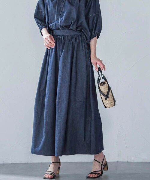 LAUTREAMONT / ロートレアモン ミニ・ひざ丈スカート | 【WEB限定】極上ライトデニムスカート≪洗濯機で洗える≫ | 詳細1