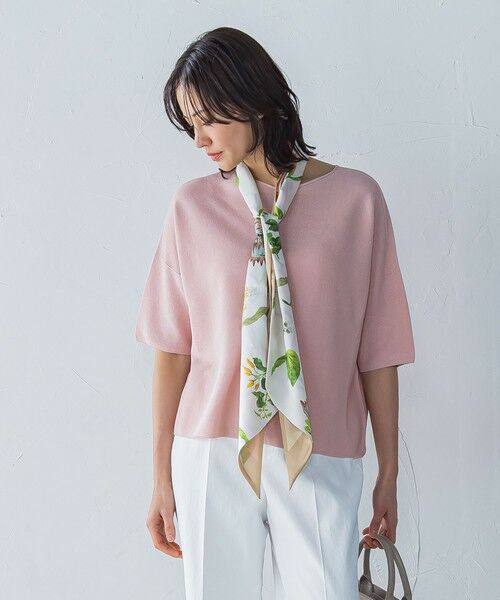 LAUTREAMONT/ロートレアモン ラメ入りホールガーメントVネックニット&#8810;手洗い可能&#8811; ピンク 9号