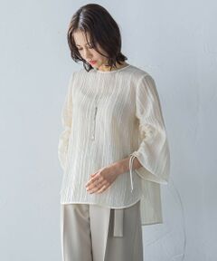 LAUTREAMONT / ロートレアモン シャツ・ブラウス | リボン袖楊柳ブラウス≪洗濯機で洗える≫