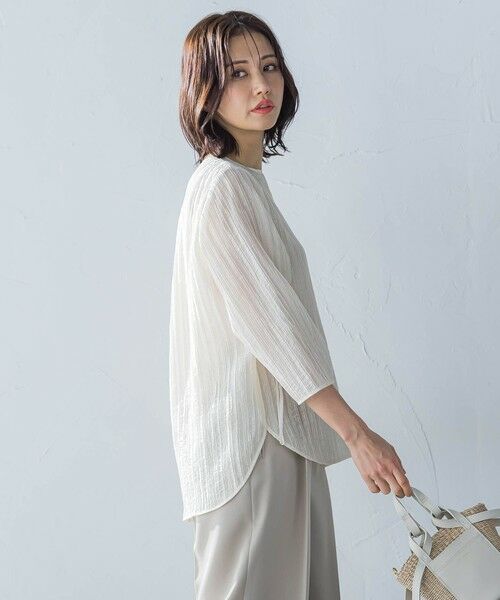 LAUTREAMONT / ロートレアモン シャツ・ブラウス | リボン袖楊柳ブラウス≪洗濯機で洗える≫ | 詳細1