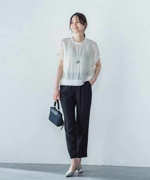 LAUTREAMONT / ロートレアモン シャツ・ブラウス | 【一部店舗限定販売】シャイニーシアーコンビプルオーバー≪手洗い可能≫ | 詳細1