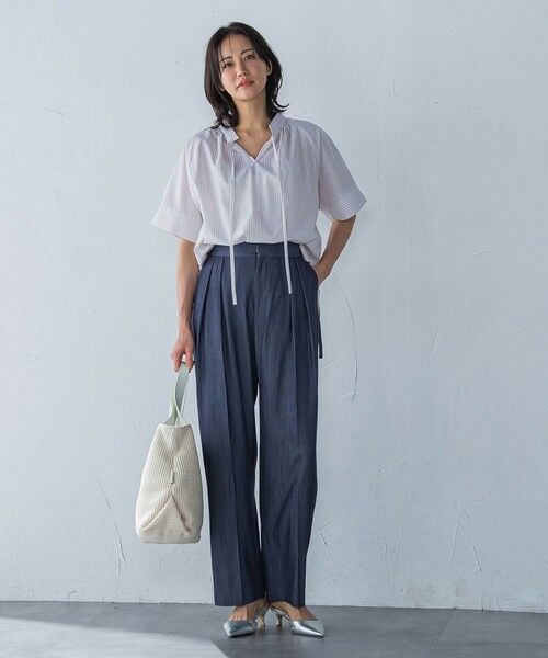 LAUTREAMONT / ロートレアモン シャツ・ブラウス | ローンラメストライプブラウス≪手洗い可能≫ | 詳細15