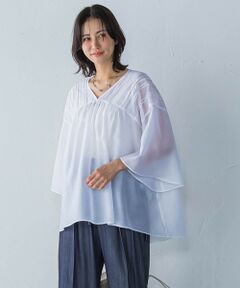 LAUTREAMONT / ロートレアモン シャツ・ブラウス | ピンタックレースチュニックブラウス≪手洗い可能≫