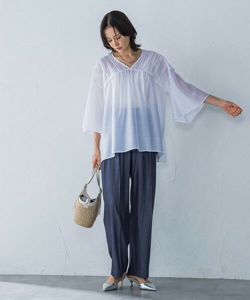 LAUTREAMONT / ロートレアモン シャツ・ブラウス | ピンタックレースチュニックブラウス≪手洗い可能≫ | 詳細1