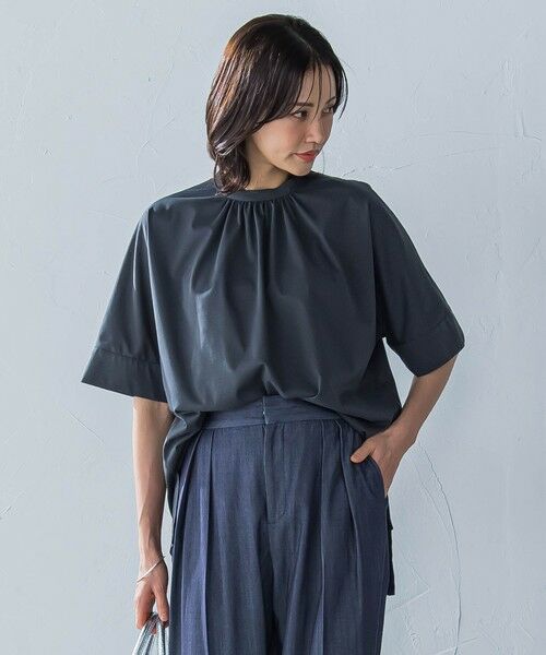 LAUTREAMONT/ロートレアモン クールタッチギャザーネックカットソー≪洗濯機で洗える≫ チャコールグレー 9号 LAUTREAMONT/ロートレアモン クールタッチギャザーネックカットソー≪洗濯機で洗える≫ チャコールグレー 9号