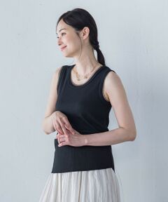 LAUTREAMONT / ロートレアモン キャミソール・チューブトップ | 【一部店舗限定販売】チュールディテールニットタンクトップ≪手洗い可能≫