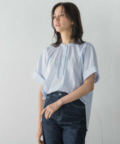 LAUTREAMONT - 新品 11号 ロートレアモン アシンメトリー ブラウス ライトグレー 透けにくい】ストレッチシフォンブラウス≪洗濯機で洗える