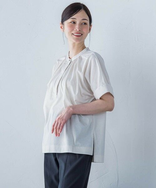 LAUTREAMONT / ロートレアモン シャツ・ブラウス | 【WEB限定】ライクアウーヴンバンドカラーブラウス≪洗濯機で洗える≫ | 詳細1