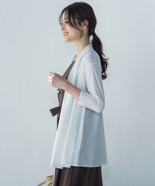 LAUTREAMONT/ロートレアモン 【WEB限定】ひやさらシワレス着流しカーディガン≪洗濯機で洗える≫ ホワイト 9号 LAUTREAMONT/ロートレアモン 【WEB限定】ひやさらシワレス着流しカーディガン≪洗濯機で洗える≫ ホワイト 9号