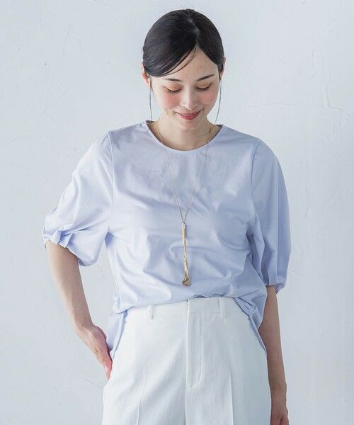 LAUTREAMONT/ロートレアモン 【WEB限定】きれいめハーフスリーブカットソー ≪接触冷感/洗濯機OK≫ パープル 9号 LAUTREAMONT/ロートレアモン 【WEB限定】きれいめハーフスリーブカットソー ≪接触冷感/洗濯機OK≫ パープル 9号