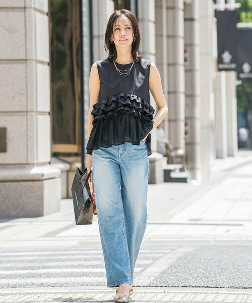 LAUTREAMONT/ロートレアモン 【JAPAN BLUE JEANS】デニムワイドパンツ≪洗濯機で洗える≫ ライトブルー 9号 LAUTREAMONT/ロートレアモン 【JAPAN BLUE JEANS】デニムワイドパンツ≪洗濯機で洗える≫ ライトブルー 9号