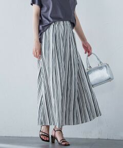 LAUTREAMONT / ロートレアモン ミニ・ひざ丈スカート | ワッシャーストライプスカート≪手洗い可能≫