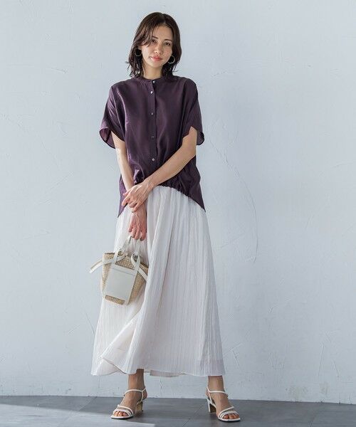 LAUTREAMONT / ロートレアモン ミニ・ひざ丈スカート | リンクルリッドエアリースカート≪洗濯機で洗える≫ | 詳細6