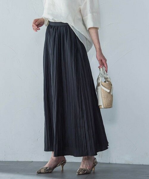 LAUTREAMONT / ロートレアモン ミニ・ひざ丈スカート | リンクルリッドエアリースカート≪洗濯機で洗える≫ | 詳細9