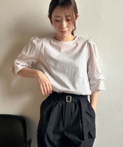 LAUTREAMONT / ロートレアモン シャツ・ブラウス | 【WEB限定】ラメストライプ袖タックブラウス ≪手洗い可能≫