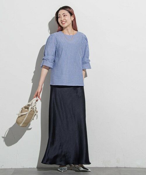 LAUTREAMONT / ロートレアモン シャツ・ブラウス | 【WEB限定】ラメストライプ袖タックブラウス ≪手洗い可能≫ | 詳細4