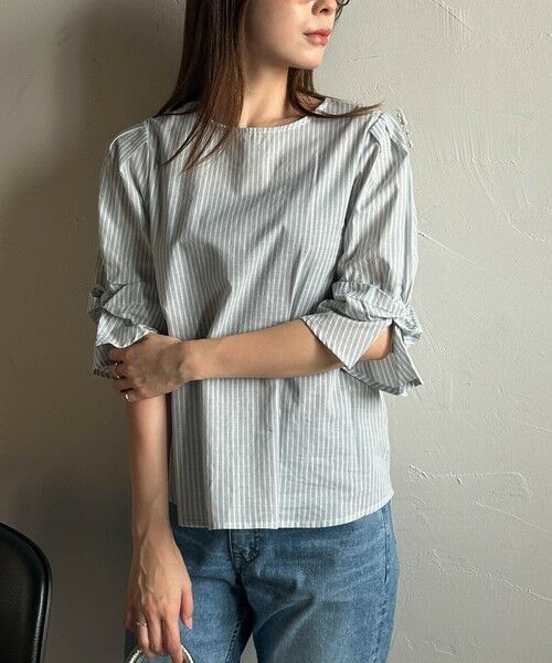 LAUTREAMONT / ロートレアモン シャツ・ブラウス | 【WEB限定】ラメストライプ袖タックブラウス ≪手洗い可能≫ | 詳細8