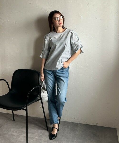 LAUTREAMONT / ロートレアモン シャツ・ブラウス | 【WEB限定】ラメストライプ袖タックブラウス ≪手洗い可能≫ | 詳細7