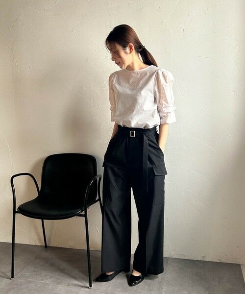 LAUTREAMONT / ロートレアモン シャツ・ブラウス | 【WEB限定】ラメストライプ袖タックブラウス ≪手洗い可能≫ | 詳細15