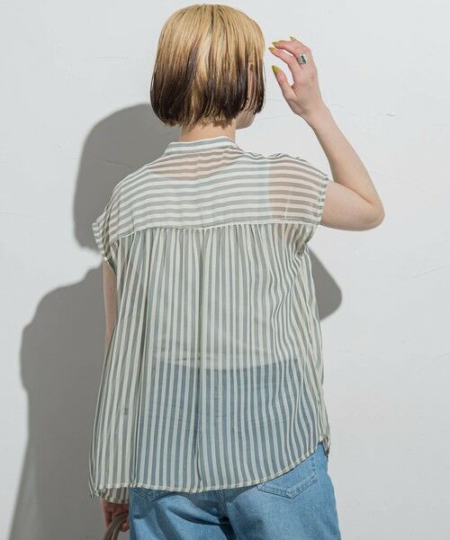 LAUTREAMONT / ロートレアモン シャツ・ブラウス | 【WEB限定】シアーストライプクルーネックブラウス≪手洗い可能≫ | 詳細1