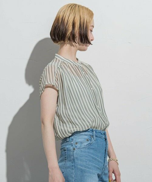 LAUTREAMONT / ロートレアモン シャツ・ブラウス | 【WEB限定】シアーストライプクルーネックブラウス≪手洗い可能≫ | 詳細2