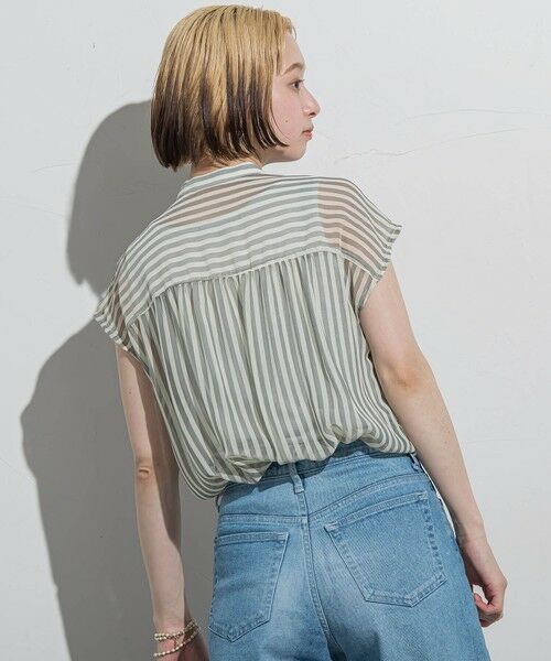 LAUTREAMONT / ロートレアモン シャツ・ブラウス | 【WEB限定】シアーストライプクルーネックブラウス≪手洗い可能≫ | 詳細3