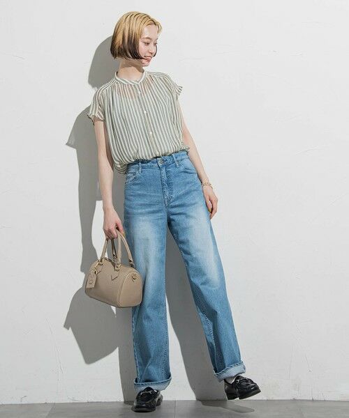 LAUTREAMONT / ロートレアモン シャツ・ブラウス | 【WEB限定】シアーストライプクルーネックブラウス≪手洗い可能≫ | 詳細6