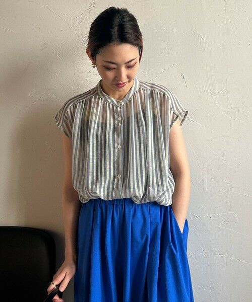 LAUTREAMONT / ロートレアモン シャツ・ブラウス | 【WEB限定】シアーストライプクルーネックブラウス≪手洗い可能≫ | 詳細11