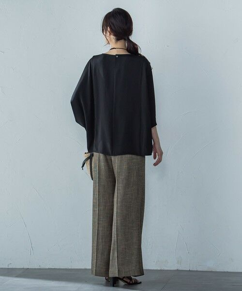 LAUTREAMONT / ロートレアモン シャツ・ブラウス | 【WEB限定】サテンフィールドレープブラウス≪セットアップ対応/洗濯機で洗える≫ | 詳細4