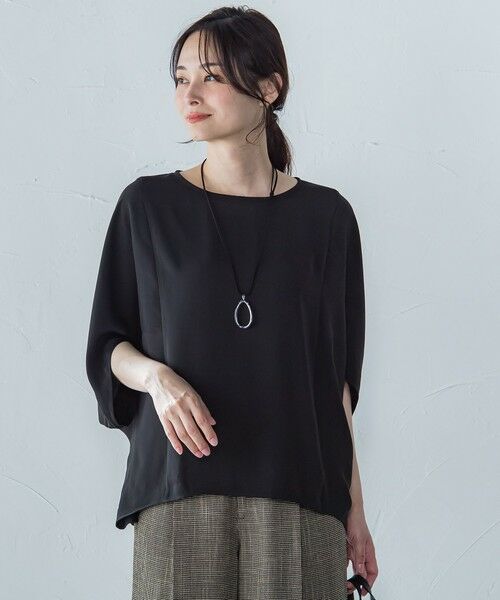 LAUTREAMONT / ロートレアモン シャツ・ブラウス | 【WEB限定】サテンフィールドレープブラウス≪セットアップ対応/洗濯機で洗える≫ | 詳細1