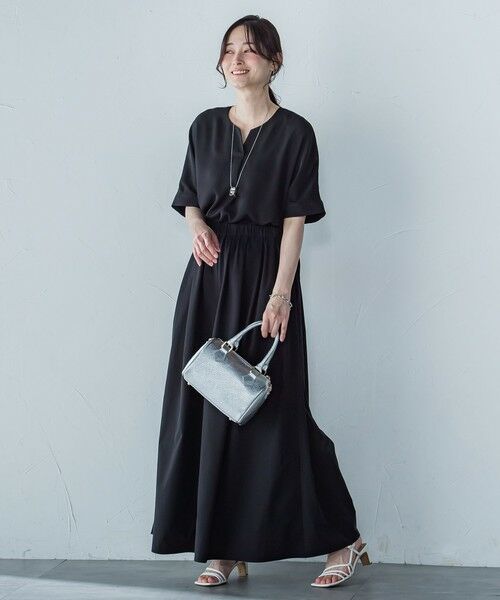 LAUTREAMONT / ロートレアモン シャツ・ブラウス | 【WEB限定】サテンフィールキーネックブラウス≪セットアップ対応/洗濯機で洗える≫ | 詳細3