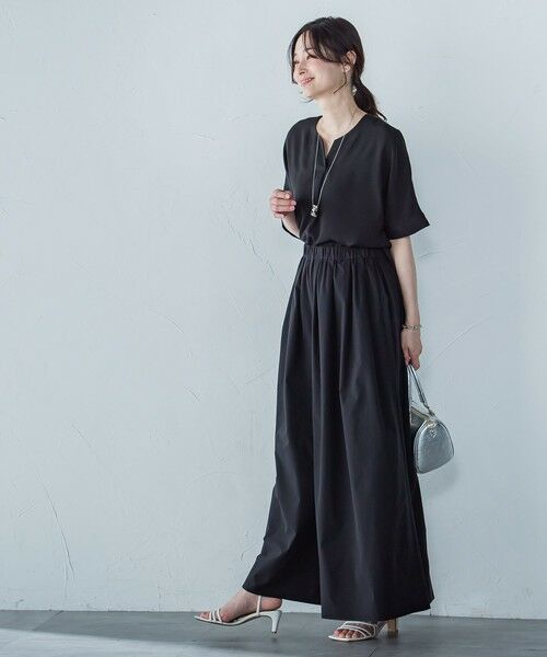 LAUTREAMONT / ロートレアモン シャツ・ブラウス | 【WEB限定】サテンフィールキーネックブラウス≪セットアップ対応/洗濯機で洗える≫ | 詳細4