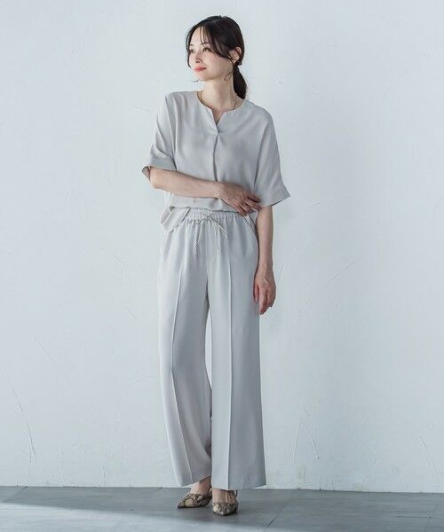 LAUTREAMONT / ロートレアモン シャツ・ブラウス | 【WEB限定】サテンフィールキーネックブラウス≪セットアップ対応/洗濯機で洗える≫ | 詳細17